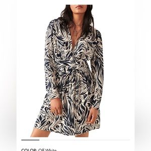 BA&SH Calla Printed Faux wrap dress size 0
